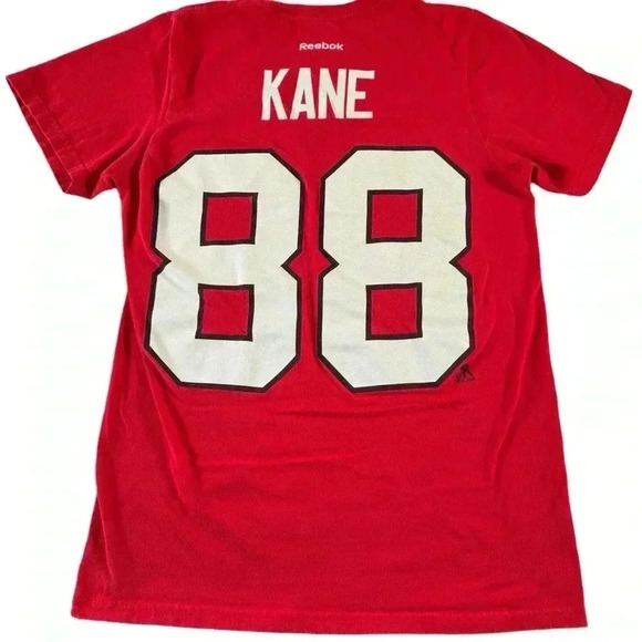 Chicago Blackhawks Kane 88 Red 100% Cotton Short Sleeve Shirt Size Small - Picture 4 of 6